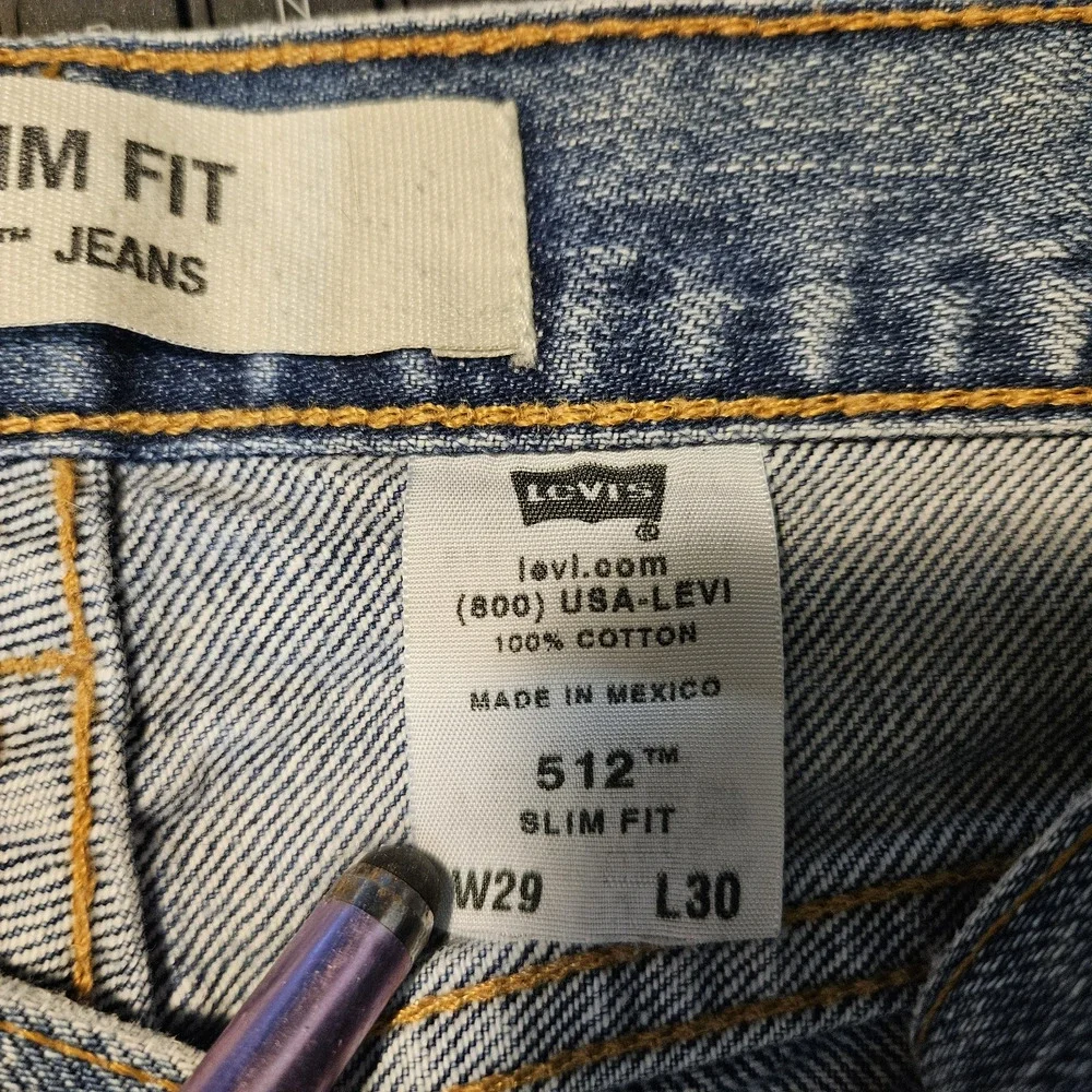 Levi's 511 Men's Size 28X29 Slim Fit Denim Jeans Blue 100% Cotton Y2K